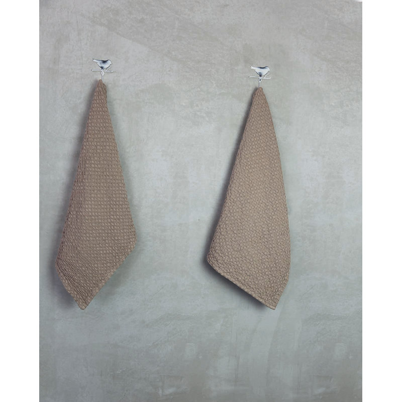 Be Vegan Waffle Washcloth, Stone