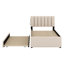 Lit plateforme tapissier avec lit gigogne
