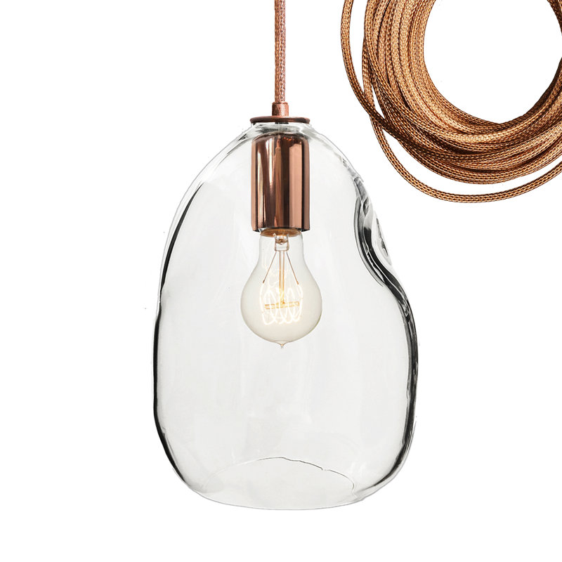 Luminaire suspendu géométrique simple à 1 lumière Bubble, Cuivre, Pas d'ampoule