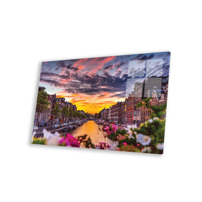 " Netherlands Amsterdam Canal Sunset I " Print
