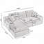 Canapé modulaire rembourré en mousse à compression 98,4 po avec méridienne et poche latérale-97042052-186313020