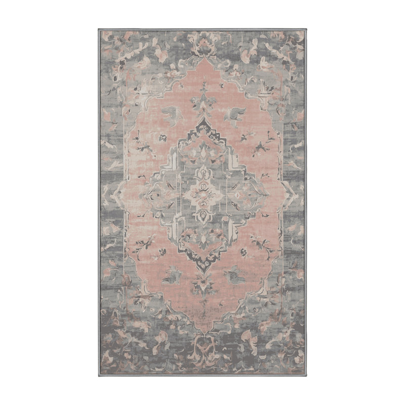 Tapis gris soyeux et moelleux, Rectangulaire 3 pi x 5 pi