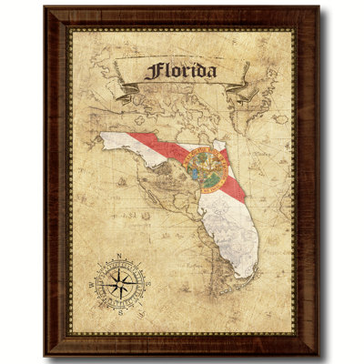 Carte rétro de l'État de la Floride, 15 x 19