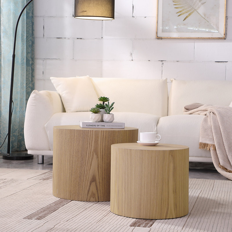 Ensemble de tables de bout Block, Bois lubrifié, H 15 po x l 18,89 po x P 18,89 po