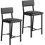 Ensemble de 2 tabourets de bar avec coussin épais, tabourets de bar à hauteur de comptoir avec dossier et repose-pieds-1094864833