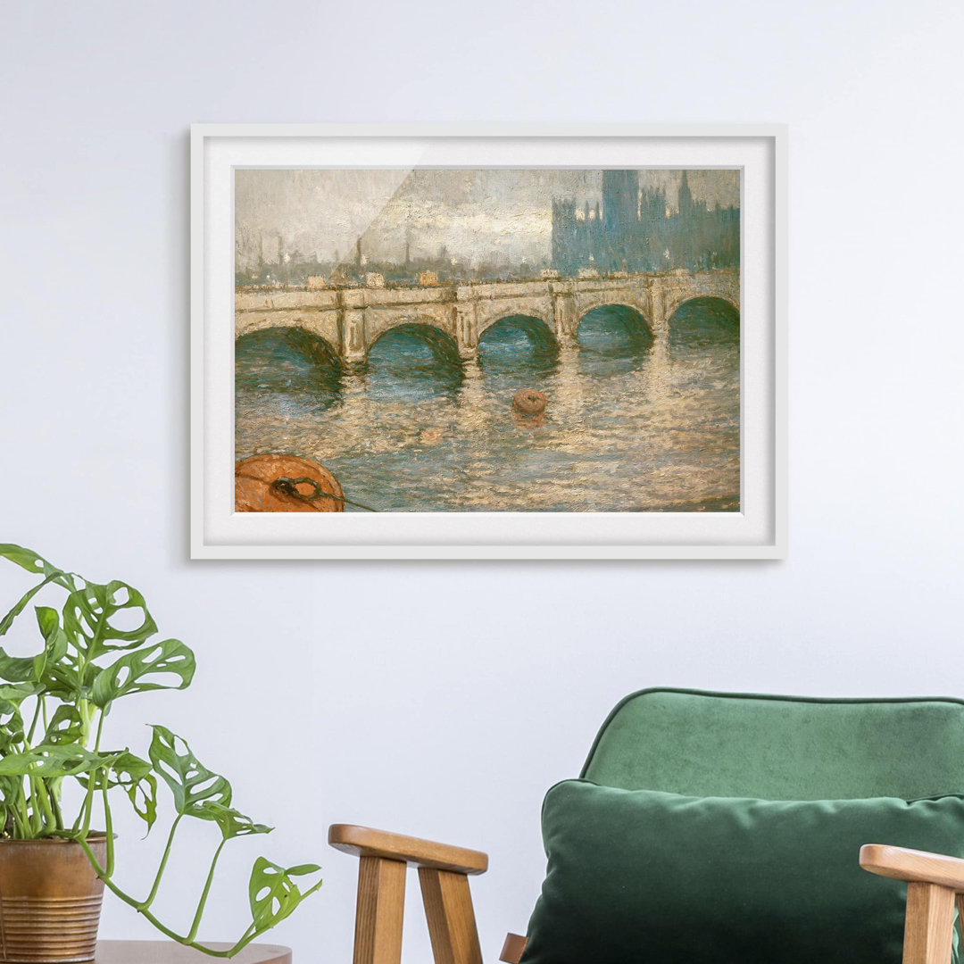 Gerahmtes Poster Waterloo Bridge von Claude Monet