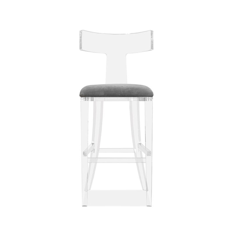 Tristan Upholstered Stool, Nimbus Gray, Bar Stool (30" Seat Height)