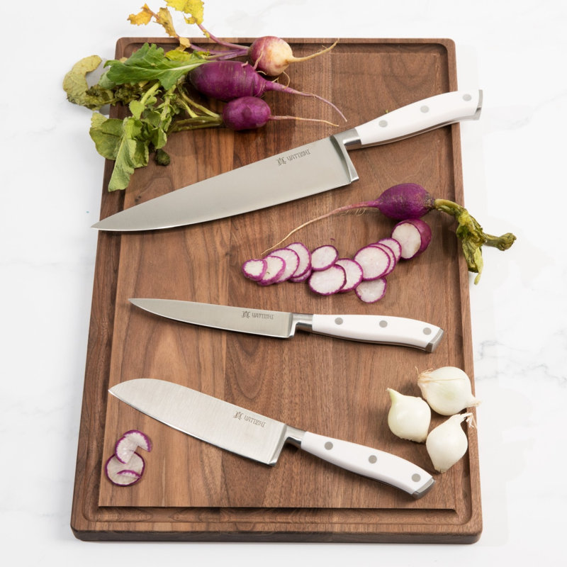 Ensemble de couteaux de cuisine magnétique blanc