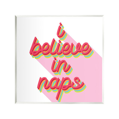 Retro Believe In Naps Wall Plaque Art by Lil' Rue