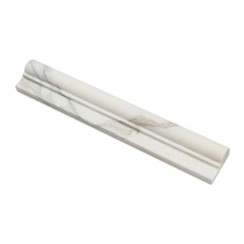 Garniture de tuile 12 po x 2 po, Or Calacatta adouci