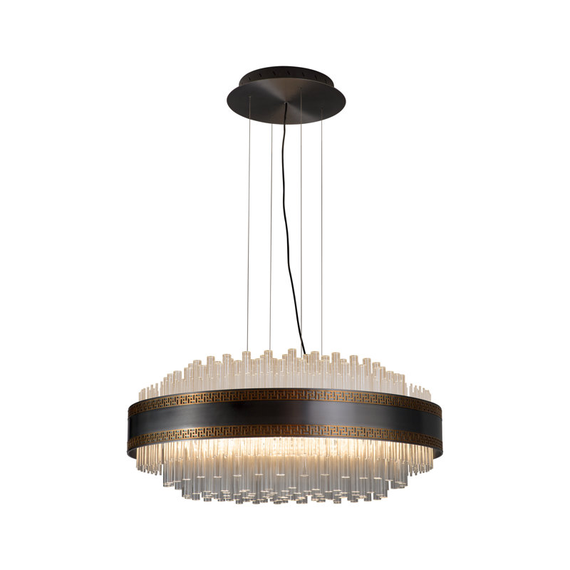 Luminaire tambour suspendu unique à 1 lumière DEL Laputa, 31.5" W x 31.5" D