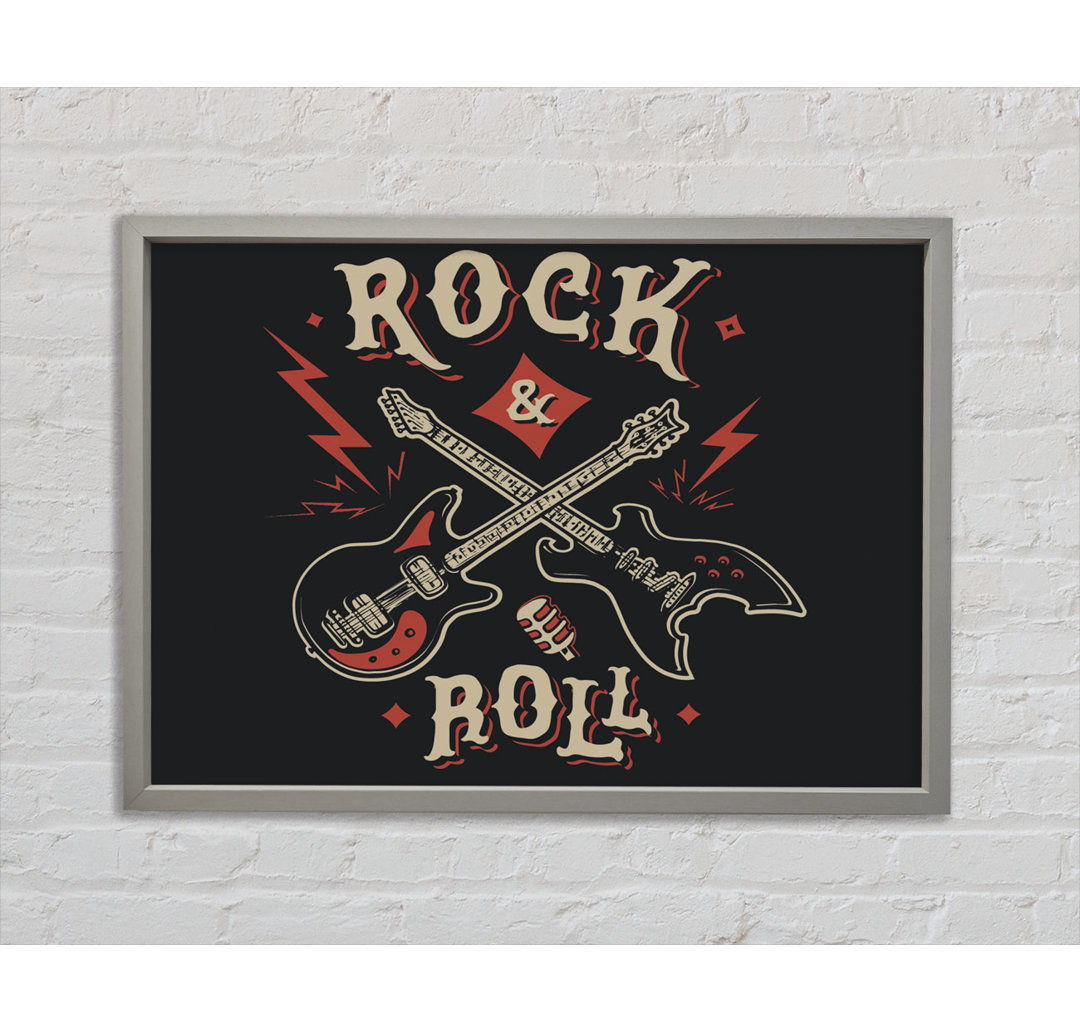 Rock And Roll Guitars - Einzelner Bilderrahmen Kunstdrucke auf Leinwand