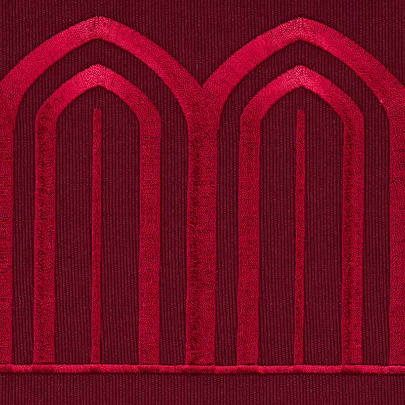 Schumacher x Miles Redd Arches Embroidered Tape Wide, Red