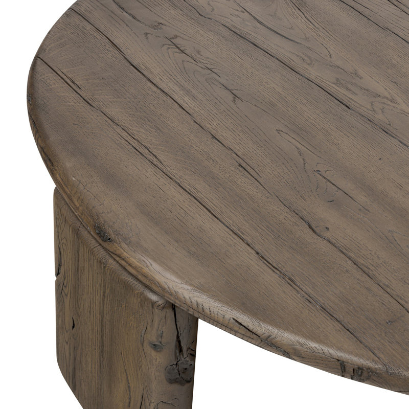 Falco Nesting Table-Small-Grey Reclaimed French Oak, 14" H x 48.25" L x 48.25" W