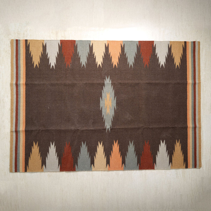 Abstract Wool Hand Woven Area Rug, Rectangle 200 x 300 cm