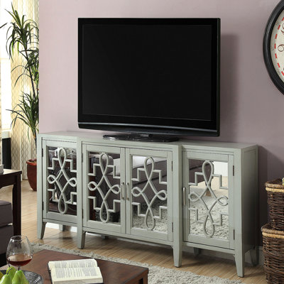 Antique Gray Finish Console Cabinet