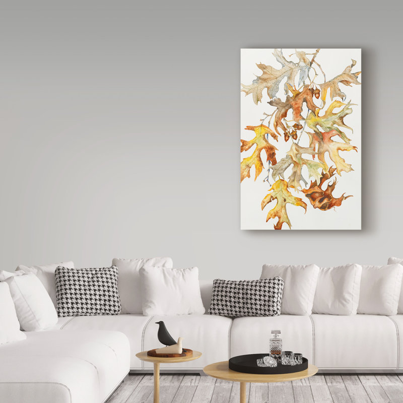 Deetra «Rust Colored Oak Leaves», reproduction de peinture acrylique sur toile tendue, H 32 po x l 22 po x P 2 po