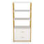4-Tier Bookshelf Etagere Display Bookcase with 2 Drawers-1489834260
