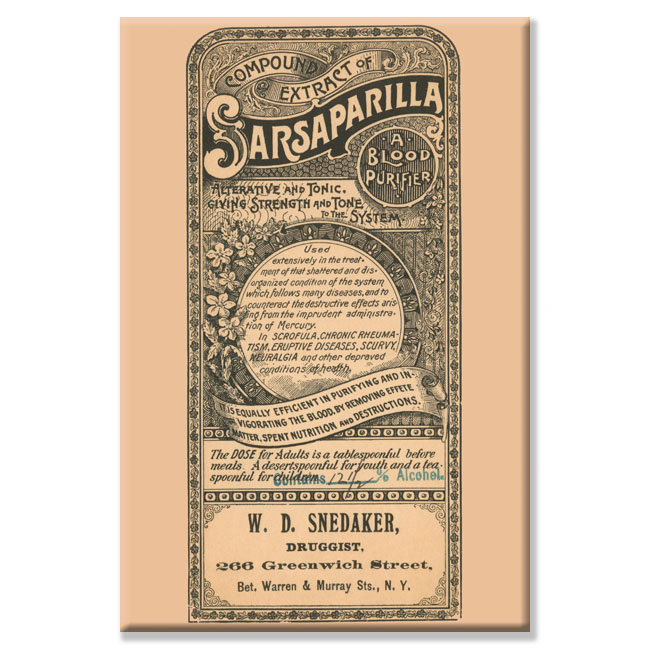 Art textuel sur toile tendue, "compose of sarsaparilla", H 30 po x l 20 po