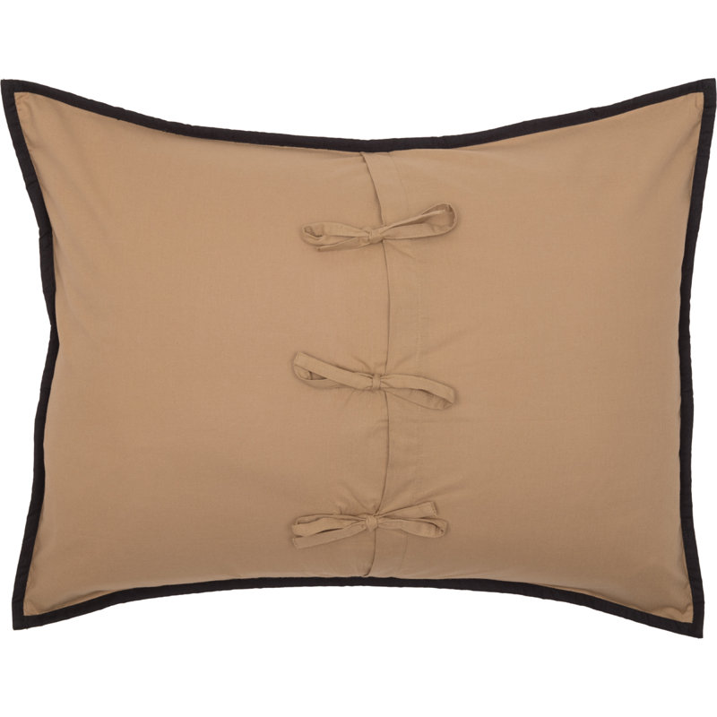 Black and Tan Cotton Star Pattern Pillow Sham