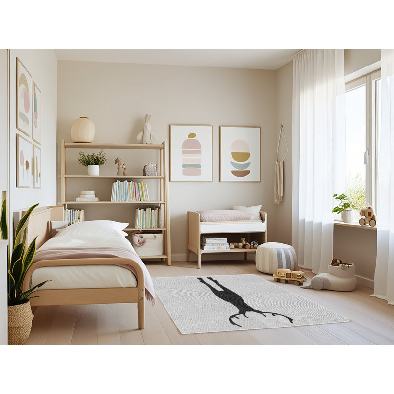 Tapis gris/zone noire à motifs, Rectangle 3 pi x 5 pi