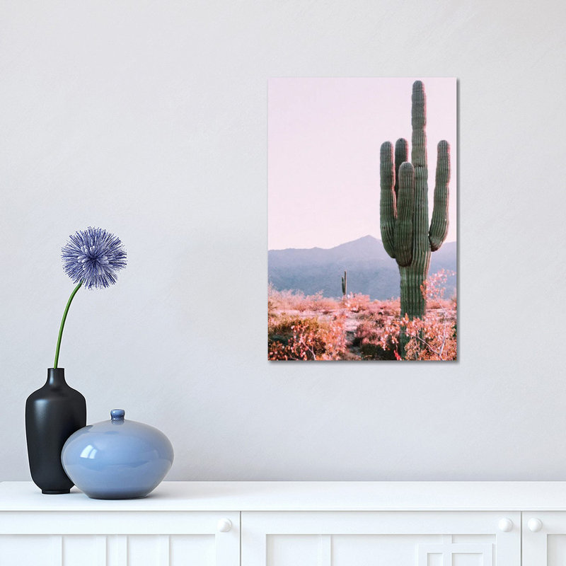 Cactus du désert - reproduction de photo, Pas de tapis, Toile tendue, H 18 po x l 12 po x 1,5 po