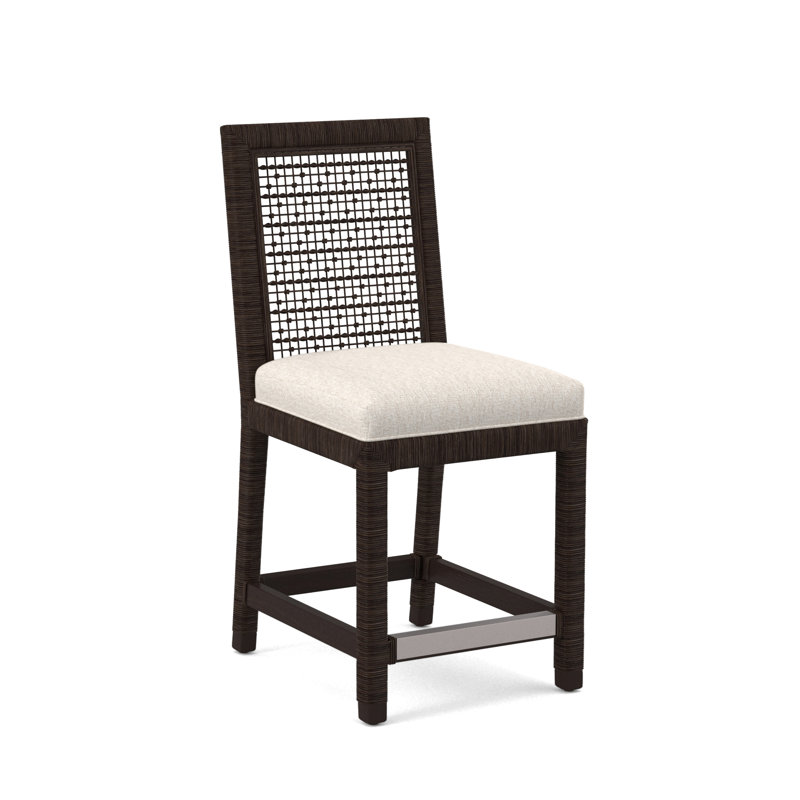 Pine Isle 24" Counter Stool, Snow Crypton Performance, Java