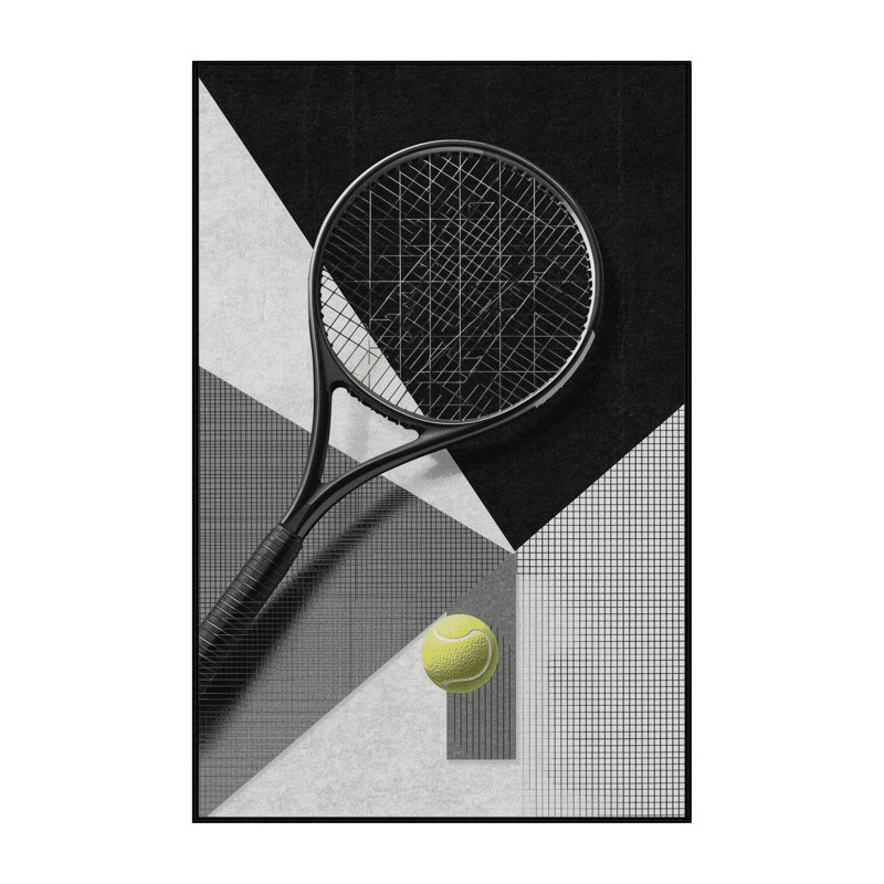 Tapis gris moelleux moelleux à motif de raquette de tennis moderne et contemporain Soft, 7 x 9