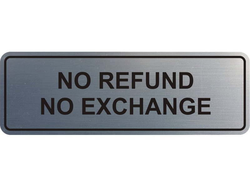 Signe standard sans remboursement ni échange (or noir) - grand, H 1 po x l 9 po x P 3 po, Argent brossé