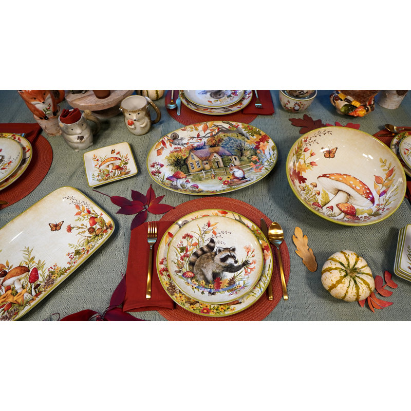 Woodland Critters Set of 4 Dessert Plates