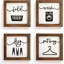 Ensemble de 4 décorations murales en bois