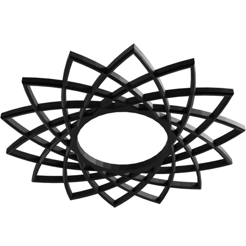 Médaillon de plafond 28 po x 28 po x P 3 3/4 po x P 3/4 po Eleanor, H 28 po x l 28 po x P 0,75 po, Noir