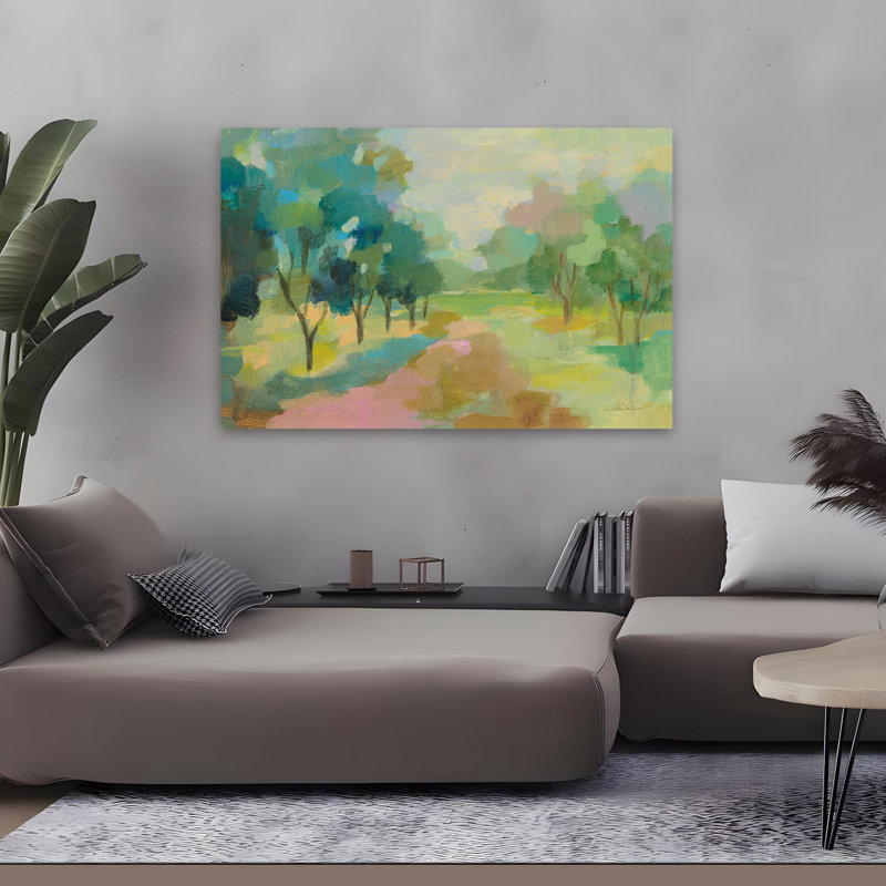 Forêt du lever du soleil - nuages bleu turquoise, H 48 po x l 32 po