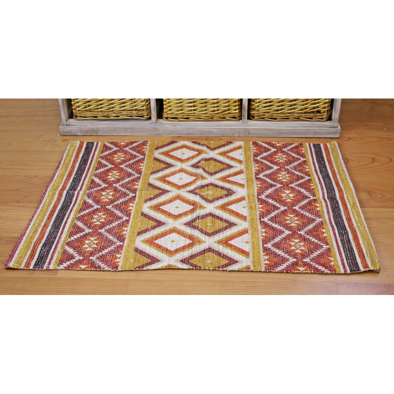 Lemos Aztec Hand Woven 60cm X 90cm Area Rug