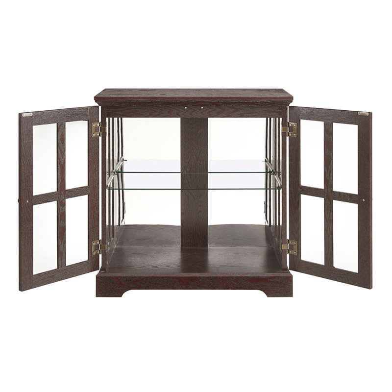 Vitrine à DEL de style rétro avec tablettes réglables et fermeture magnétique, idéale pour mettre en valeur de précieux trésors dans n'importe quelle pièce