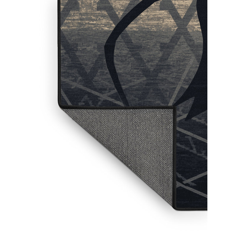 Tapis gris moelleux moelleux Redner Spider Grandmother, 7 x 9