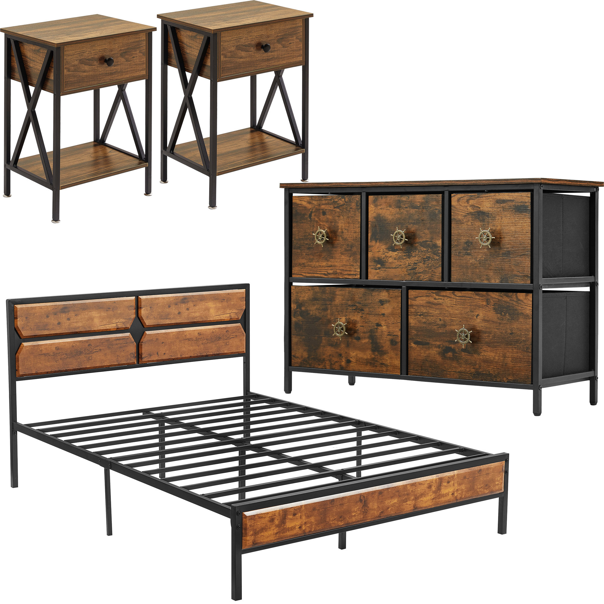 Laurel Foundry Modern Farmhouse Withyditch Wood Bedroom Set With