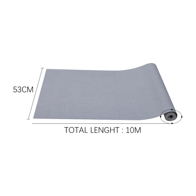 10m x 53cm Matte Wallpaper Roll, Grey