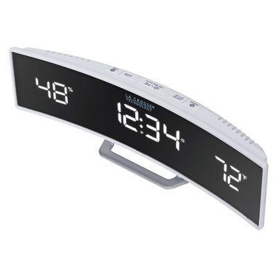 La Crosse Technology Curved Mirrored LED Tabletop Clock