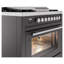 Cuisinière à double combustible 36 ILVE Professional Plus II, 6 brûleurs scellés, plaque chauffante (graphite mat)-1489543340-1489543341