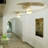 1-lamp White Gold Adjustable Glass Ceiling Light
