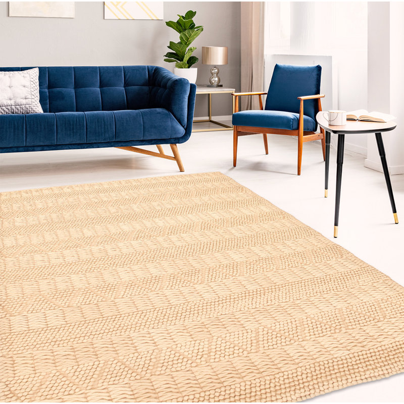 Tapis ivoire en laine tressé à la main Baugh