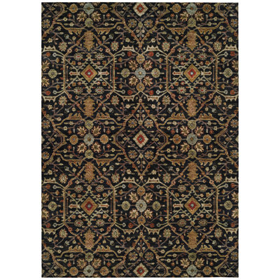 Zara Black Washable Indoor-Outdoor Rug - 