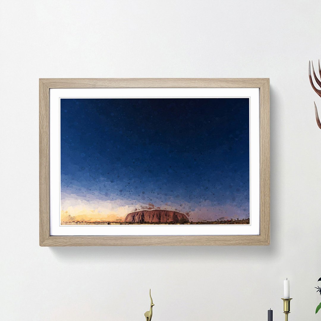 Uluru Ayers Rock in Australia in Abstract - Picture Frame Graphic Art Print