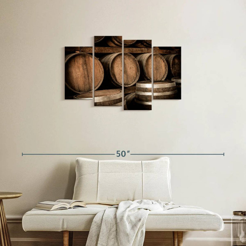 Yarlin Stacked Aged Wine Barrels, 22" H x 36" W