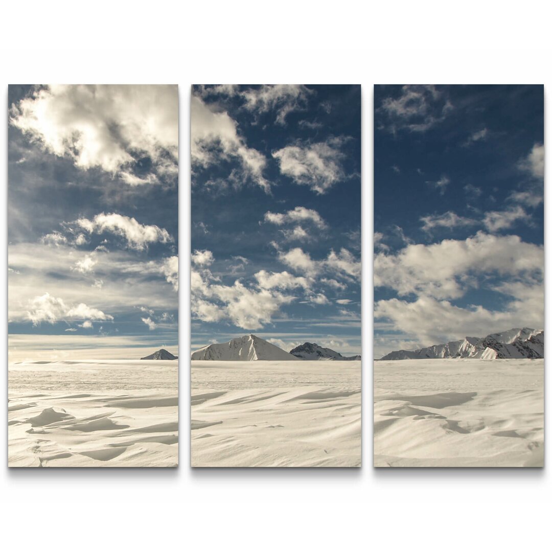 3-tlg. Leinwandbilder-Set Eisige Winterlandschaft