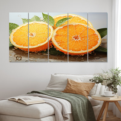Fruit Orange Delight Pointillism II Food & Beverage Wall Decor on Metal