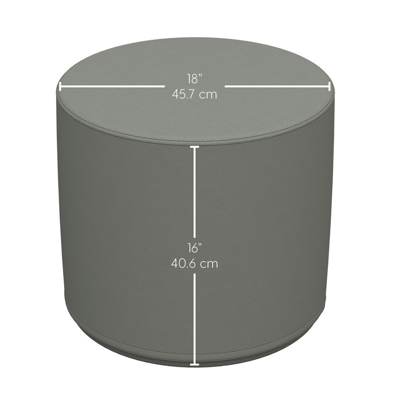 Repose-pieds rond 18 po SoftScape, Bleu marine / bleu poudre, H 12 po x l 18 po x P 18 po
