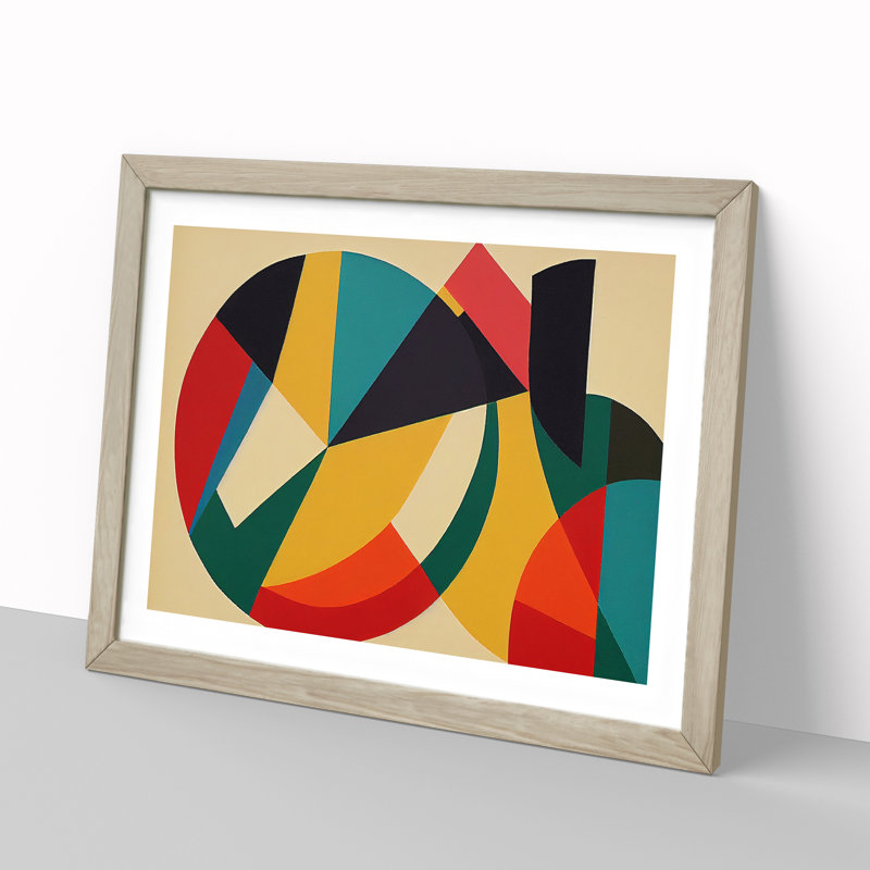 Futuristic - Single Picture Frame Print, 46cm H x 64cm W x 2cm D, Oak