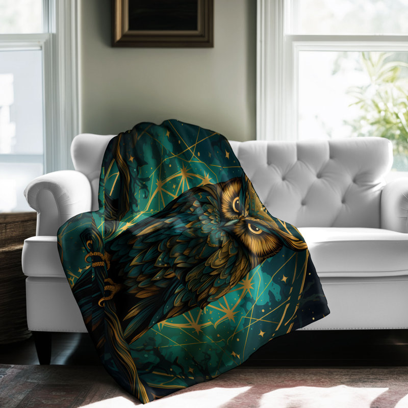 Celestial Golden Wonders - couverture sherpa 1 pièce de qualité supérieure - reproduction d'art luxueuse, Lit simple